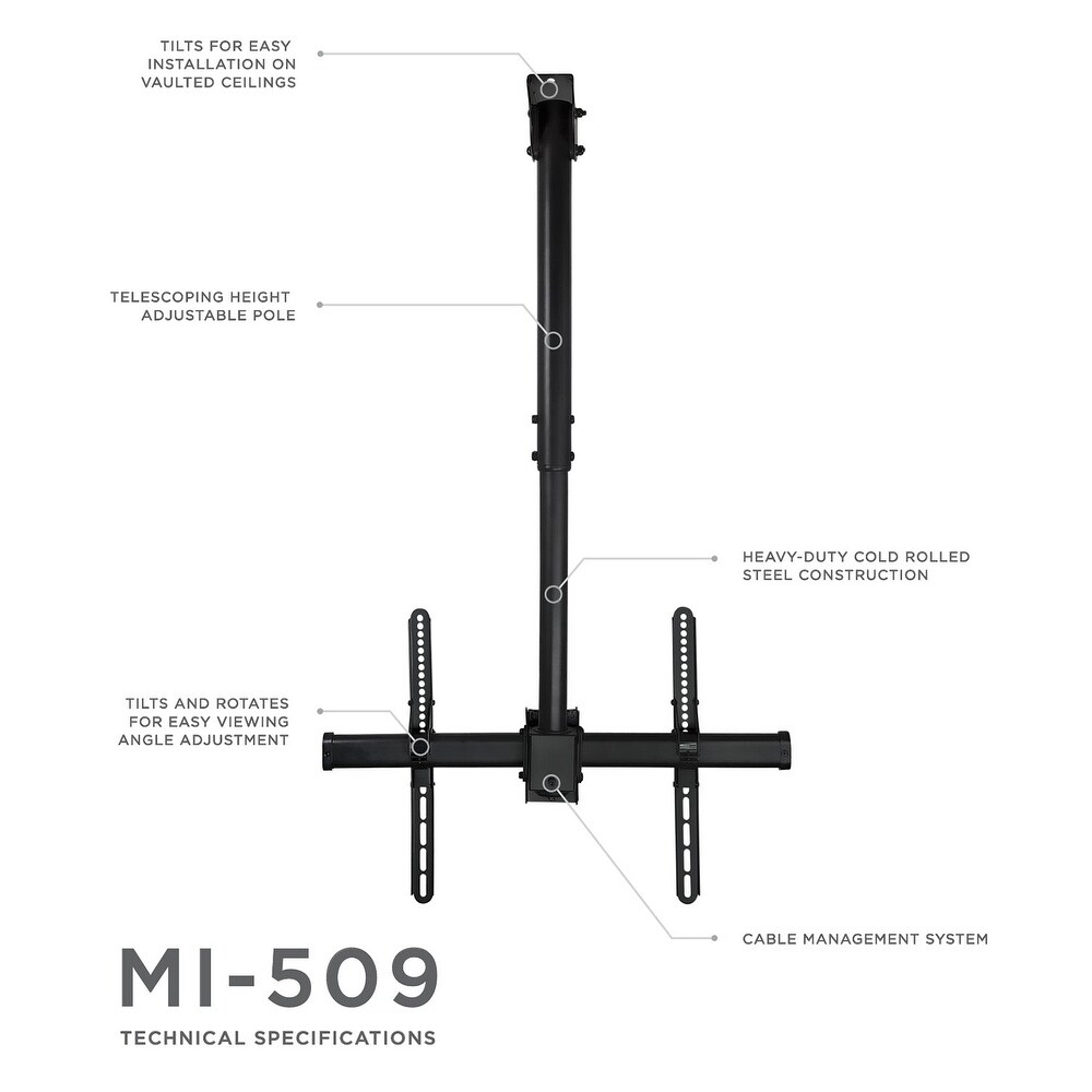 Mount It! Full Motion Ceiling TV Mount  Fits 40 75 Inch TVs