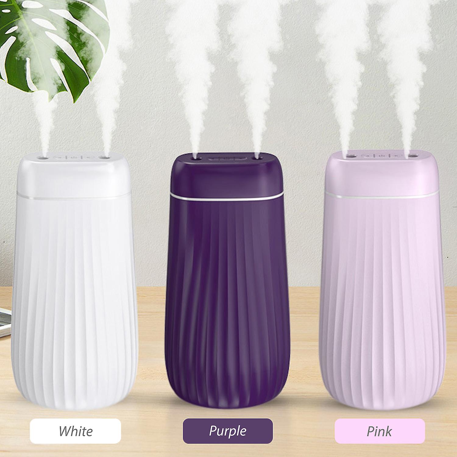 White 1000ml Mist Humidifier Diffuser Double Nozzle Cool Mist Night Light Quiet Humidifier Essential Oil Diffuser Auto Shut-off Led Humidifier For Bed