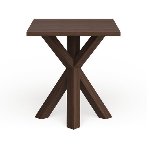 Strick and Bolton Lempicka End Table with 1-inch Thick Solid Walnut Top and Stylish X-detailing