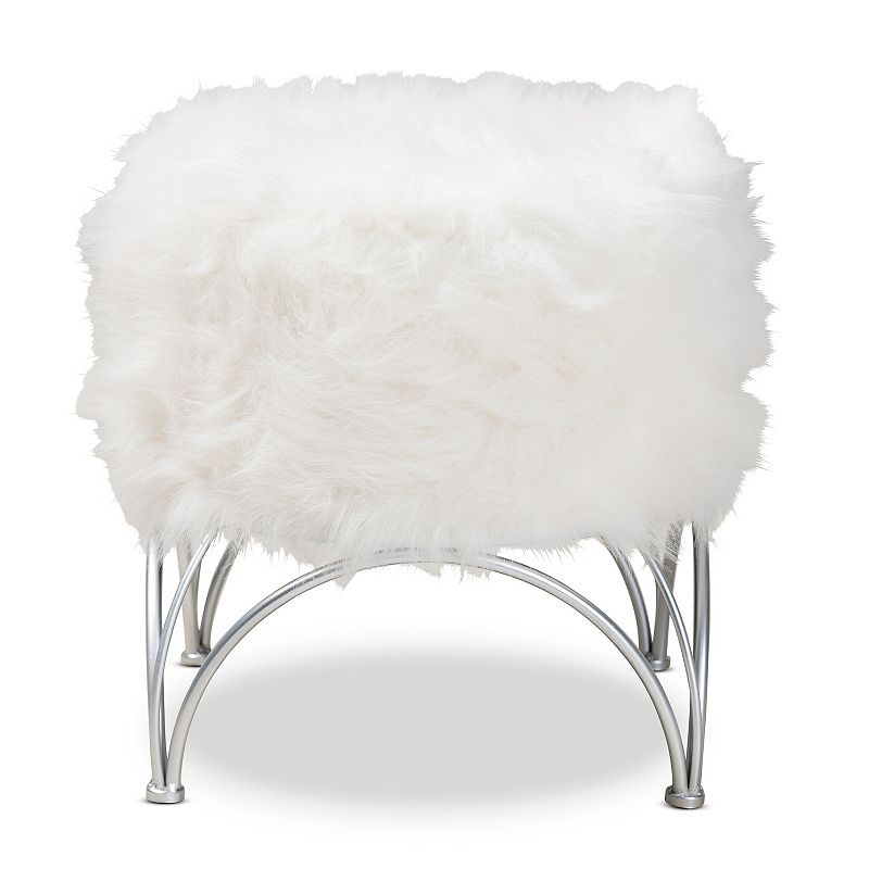 Baxton Studio Celia Faux Fur Ottoman