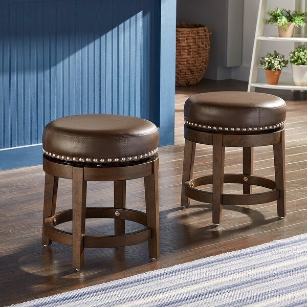 Westby Vinyl Backless Swivel Stools (Set of 2) by iNSPIRE Q Classic