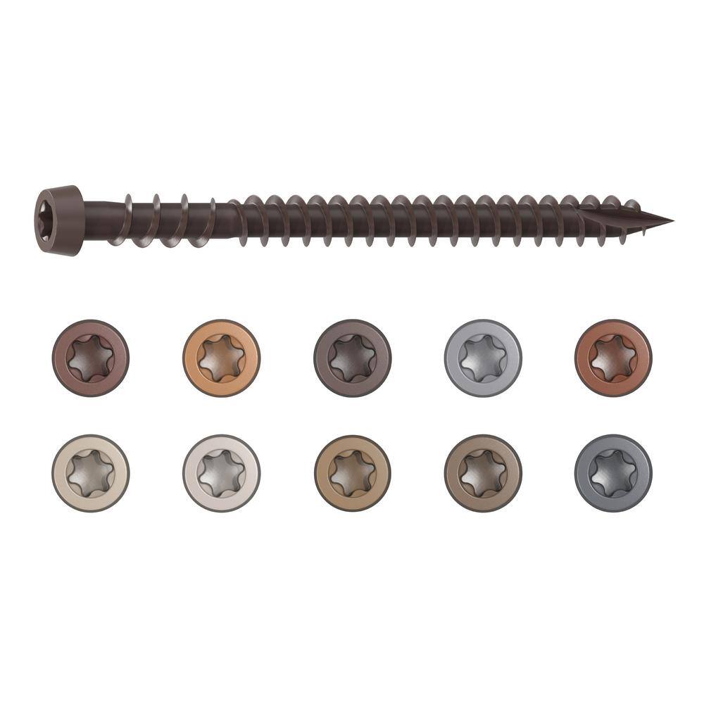 CAMO #10 2-12 in. Dark Brown Star Drive Trim-Head Composite Deck Screw (100-Count) 0349050