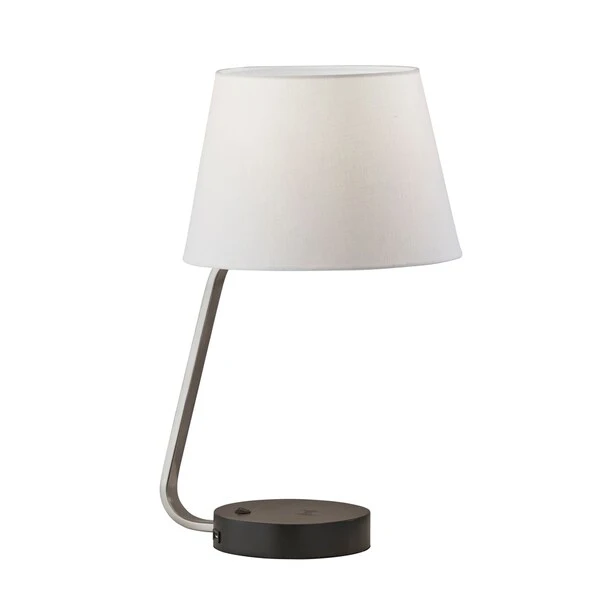 AdessoCharge Brass or Brushed Steel Louie Table Lamp