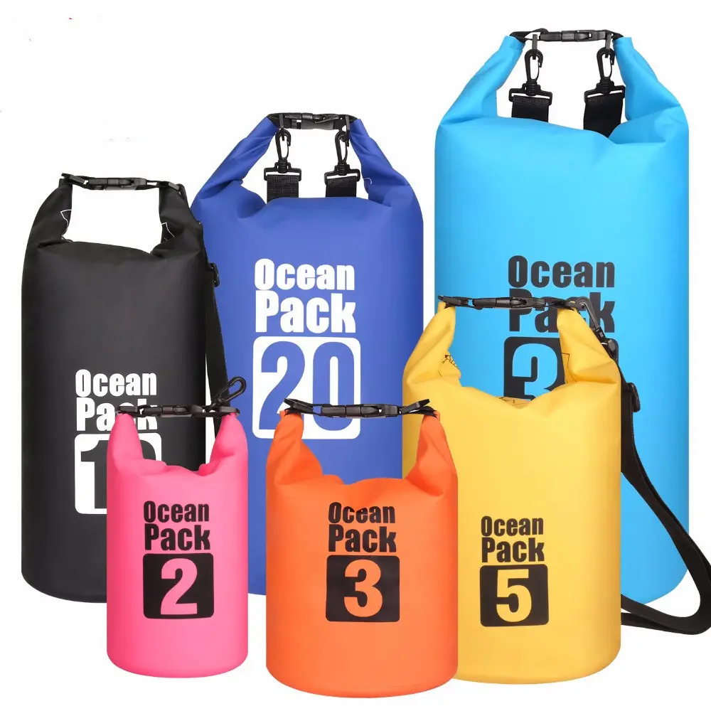 BKG001 Customized Logo 2L Outdoor One shoulder Dry Bag Waterproof Ocean Pack Camping Hiking Backpack