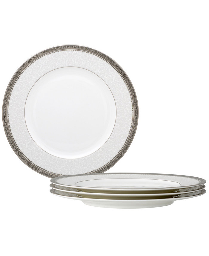 Noritake Odessa Platinum Set of 4 Dinner Plates Service For 4