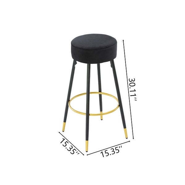 30.11 in. Metal Frame Bar Stool with Velvet Seat