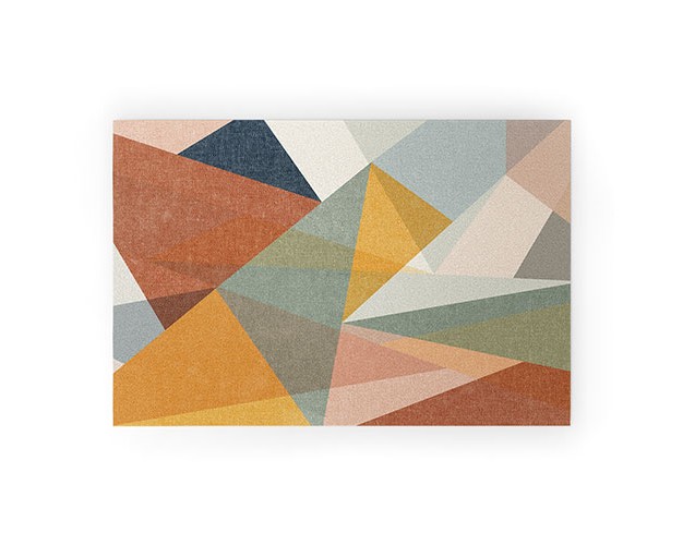 Little Arrow Design Co Modern Triangle Mosaic Multi Looped Vinyl Welcome Mat Society6