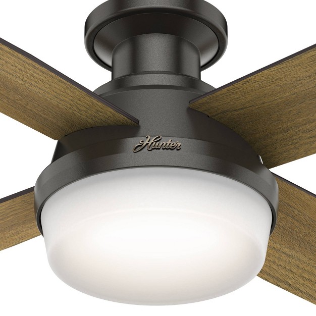 Dempsey Low Profile Ceiling Fan With Remote includes Led Light Bulb Hunter Fan