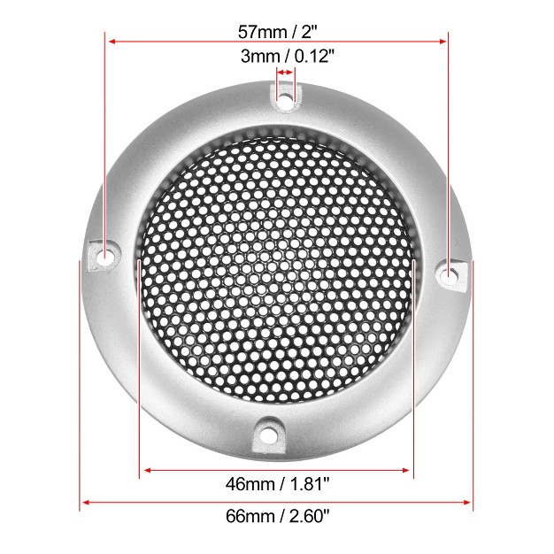 Unique Bargains Round Mesh Trim Car Auto Speaker Grille Cover Silver Tone