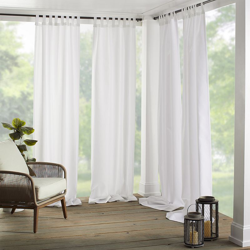 Elrene Home Fashions Matine Solid Tab Top Indoor/Outdoor Window Curtain