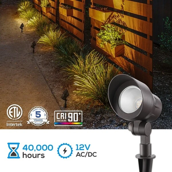 Caleo 12 Pack LED Outdoor Landscape Spotlight, 3000K Warm White