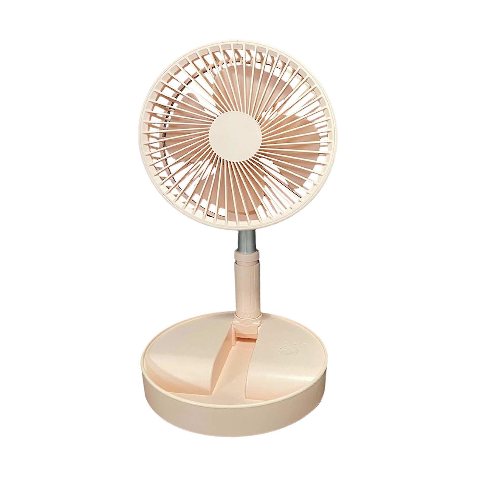 Portable Standing Fan Quiet Foldable Pedestal Fan For Camping Bedroom Travel Pink 7200mah