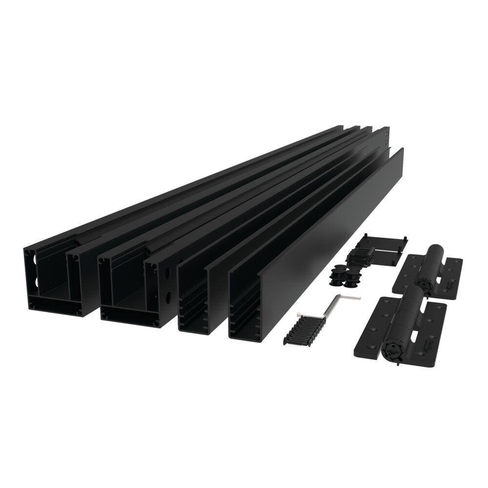 Barrette Outdoor Living Mixed Materials 4 ft. x 6 ft. Matte Black Aluminum Fence Gate Kit 73050181