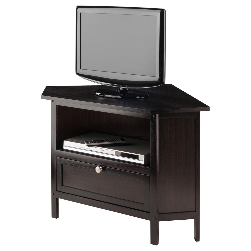 Porch   Den Brownville Espresso Wood Corner TV Stand