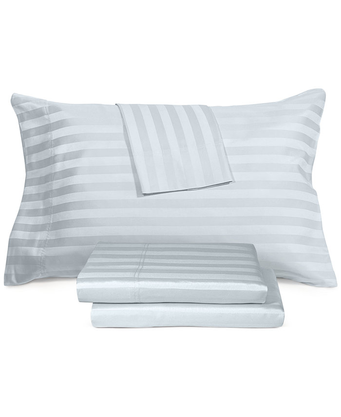 AQ Textiles Ultra Lux Wide Stripe 1000-Thread Count 4-Pc. Queen Sheet Set