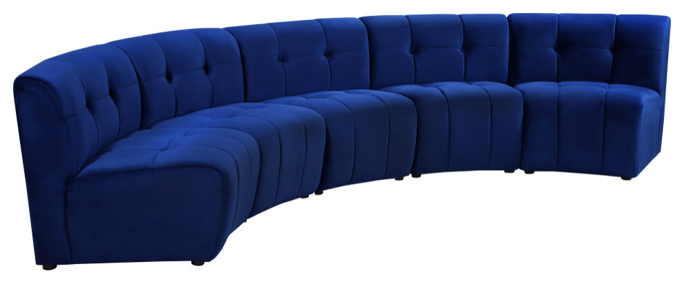 Limitless Modular Velvet 1 Piece Sectional   Contemporary   Sectional Sofas   by Meridian Furniture  Houzz