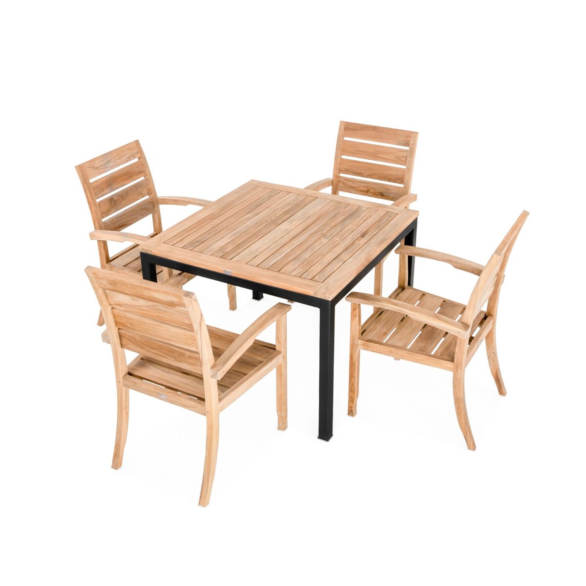 Signature Wistow Lane 5 Piece Teak Patio Dining Set W/ 40 Inch Square Table