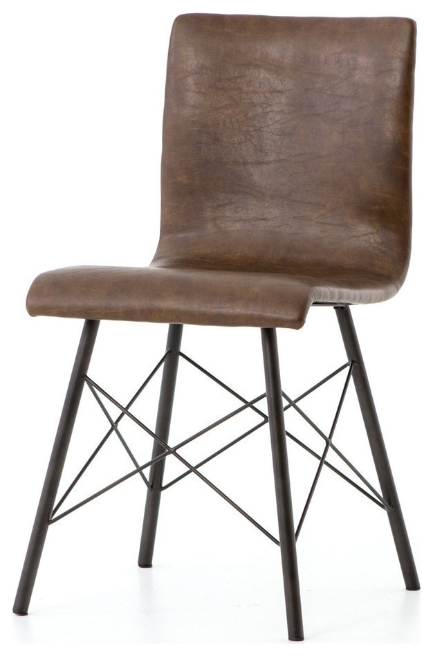 Tadeo Dining Chair  Distressed Brown  Set of 2   Transitional   Dining Chairs   by Virgil Stanis Design  Houzz