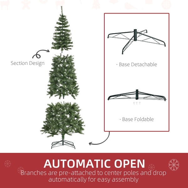 HOMCOM 8 ft. Slim Christmas Tree with Stand