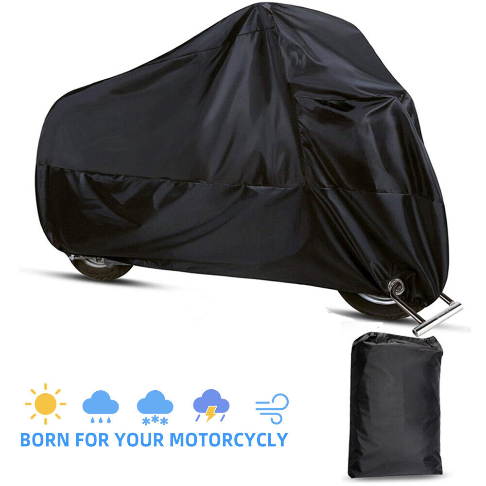 JLLOM Motorcycle Cover Waterproof Heavy Duty with Lock-Holes and Storage Bag for Outside Storage UV resistant 3XL