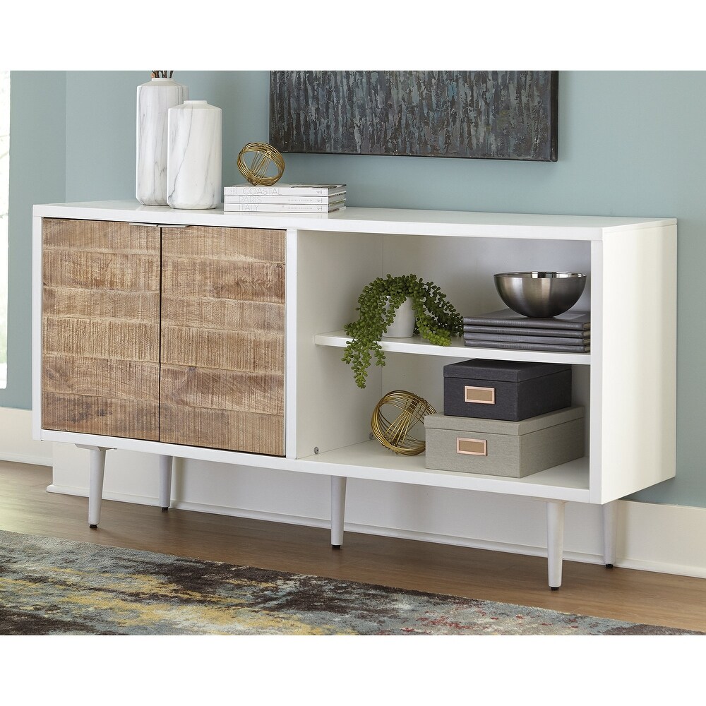 Shayland White/Brown Accent Cabinet   58 inch