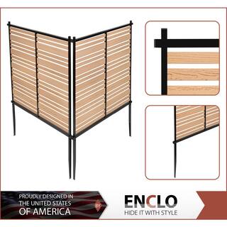 Enclo Privacy Screens Bedford 3.5 ft. x 3 ft. Cedar Vinyl Privacy Screen Panel Kit (2-Pack) EC18003