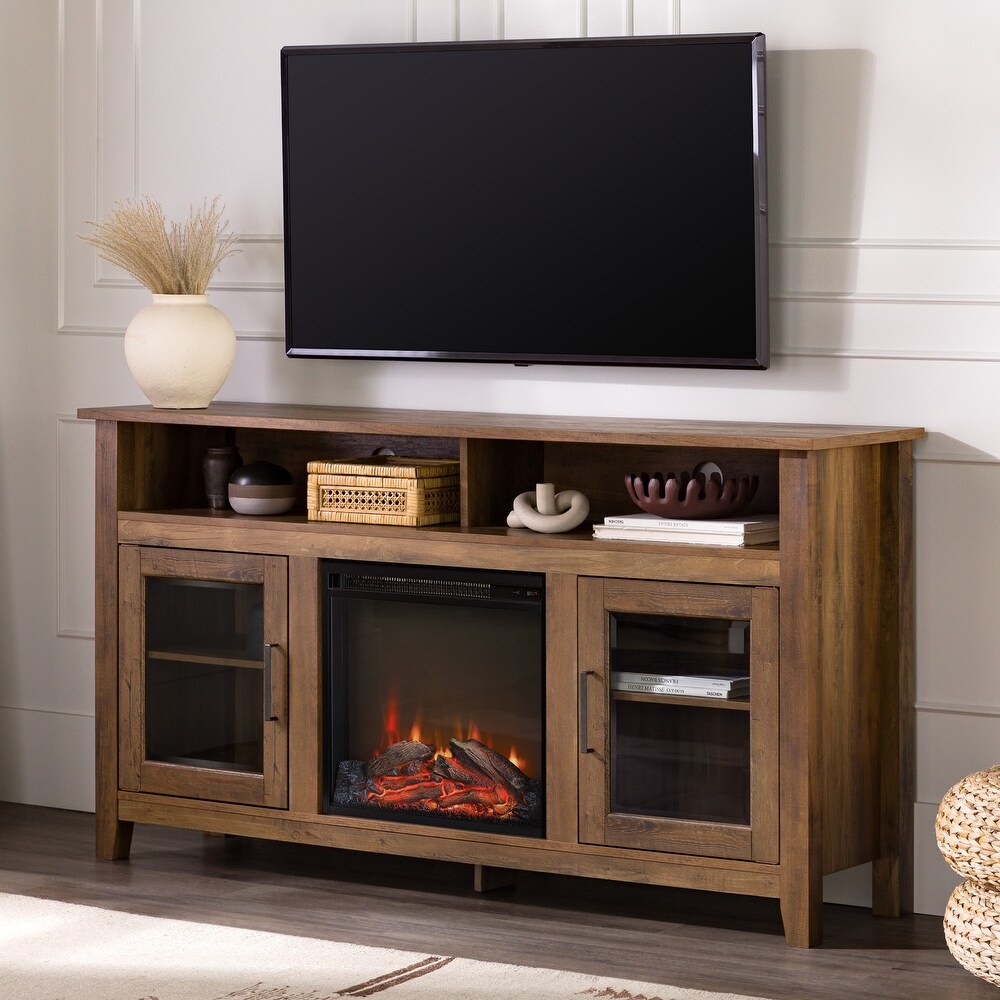 MIddlebrook 58 inch Highboy 2 Door Fireplace TV Stand