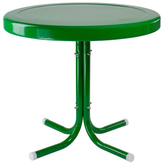 Outdoor Retro Round Tulip Metal Side Table Green