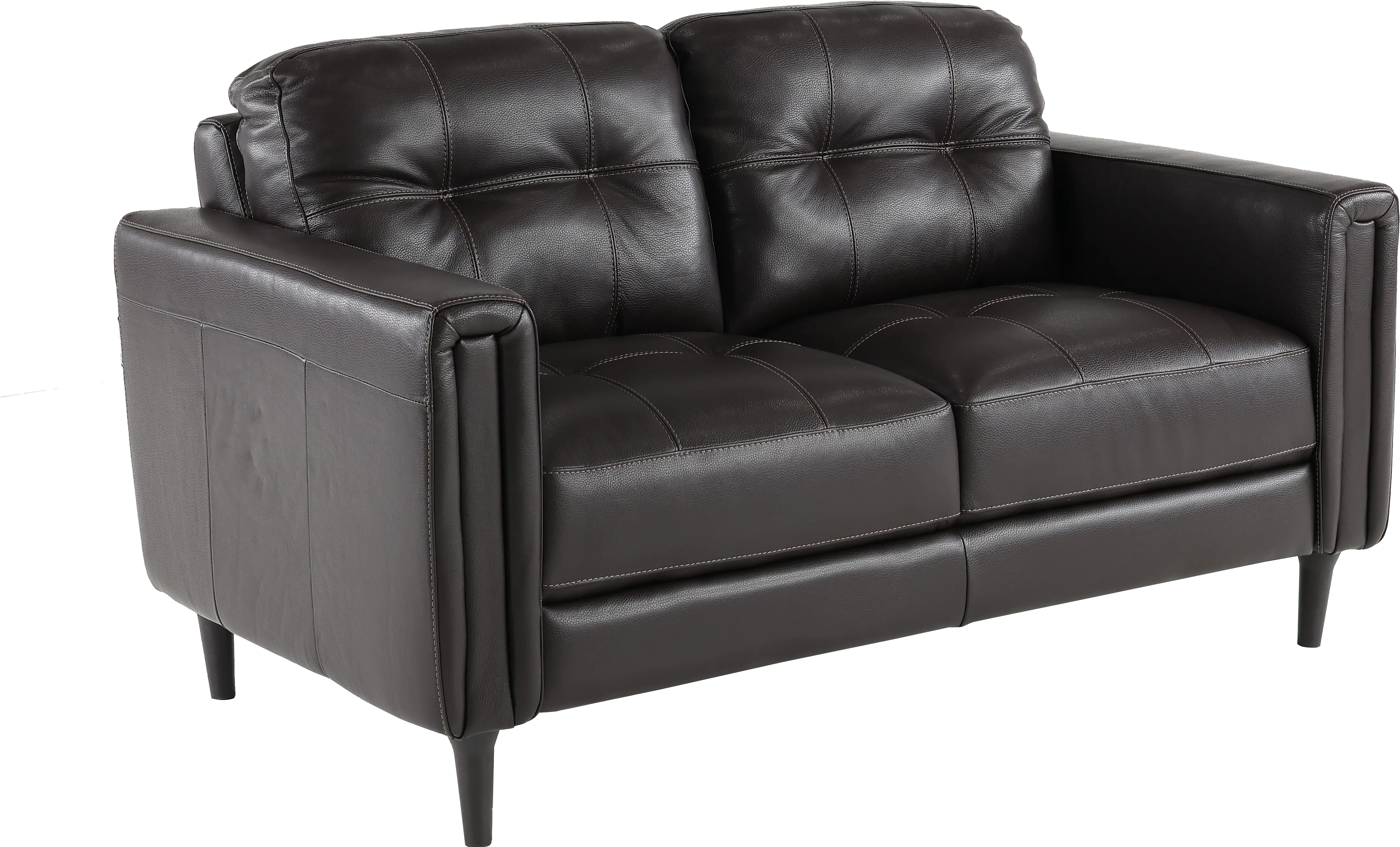 Verona Dark Brown Leather Loveseat