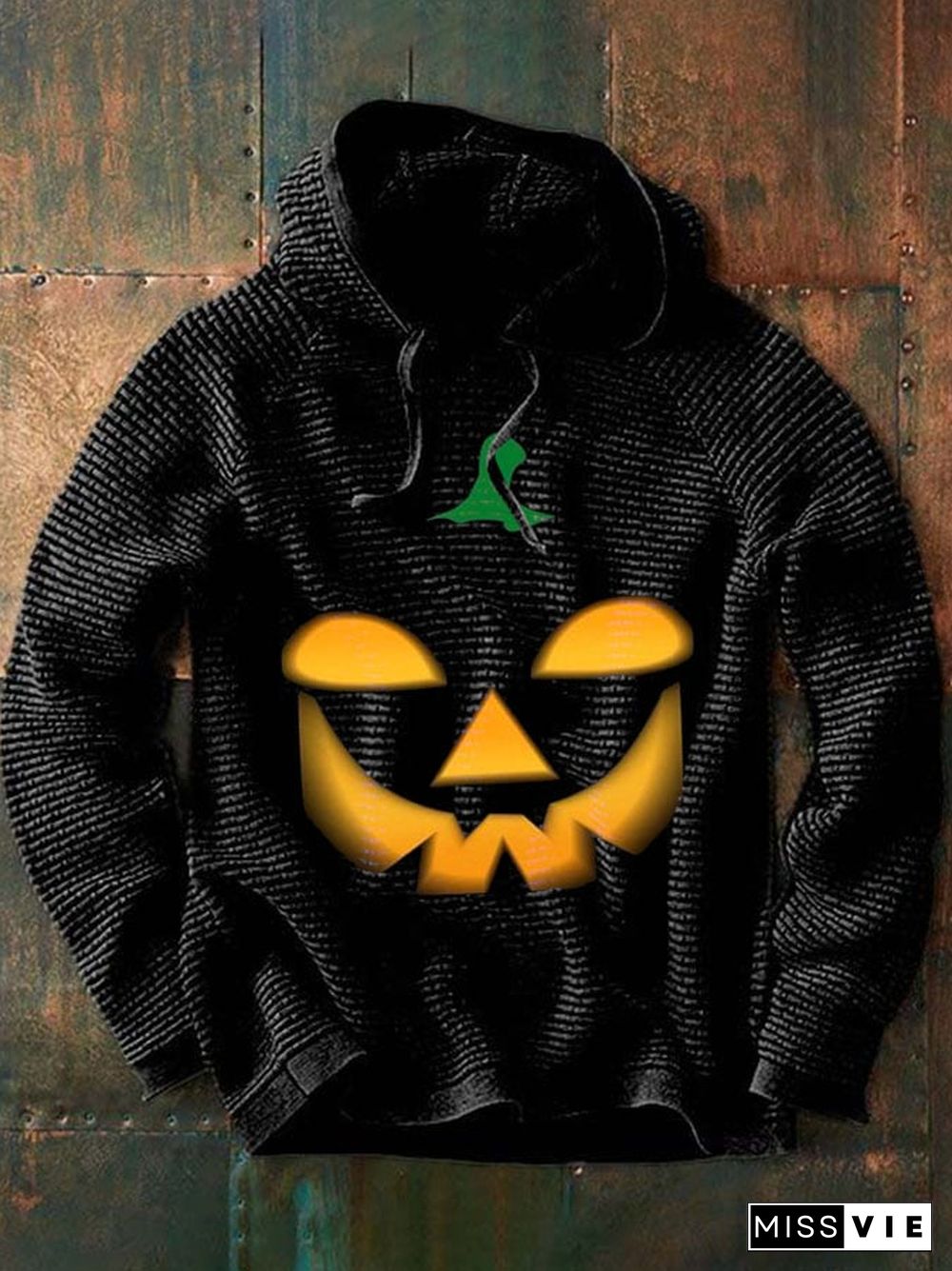 Casual Pumpkin Print Long Sleeve Hoodie