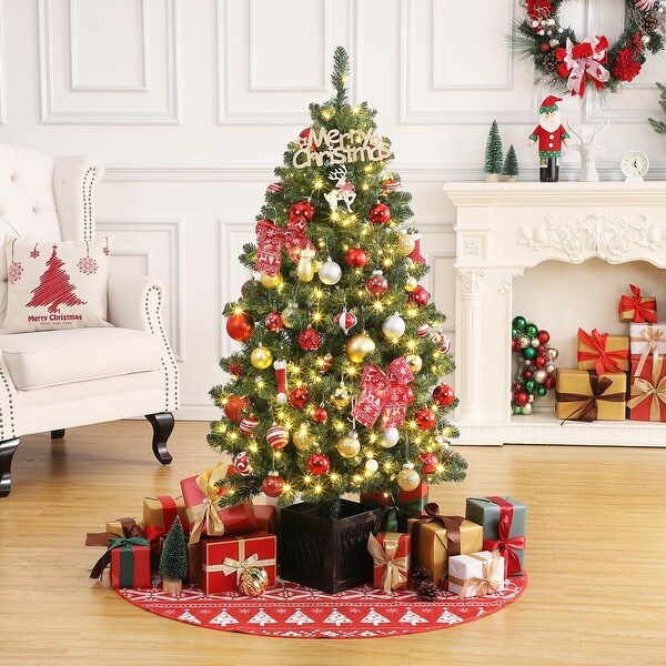 4.5 Ft Artificial Christmas Tree，300 Warm White Led Lights