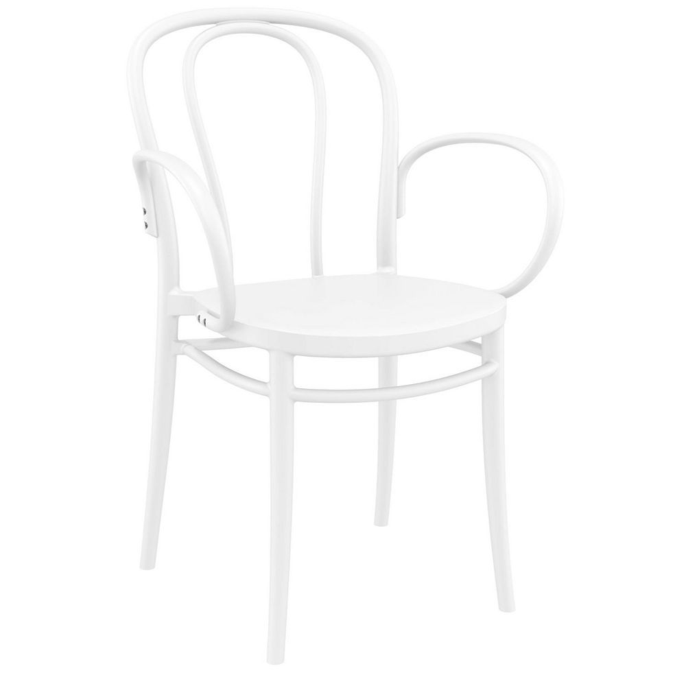 33.5 White Stackable Patio XL Dining Armchair