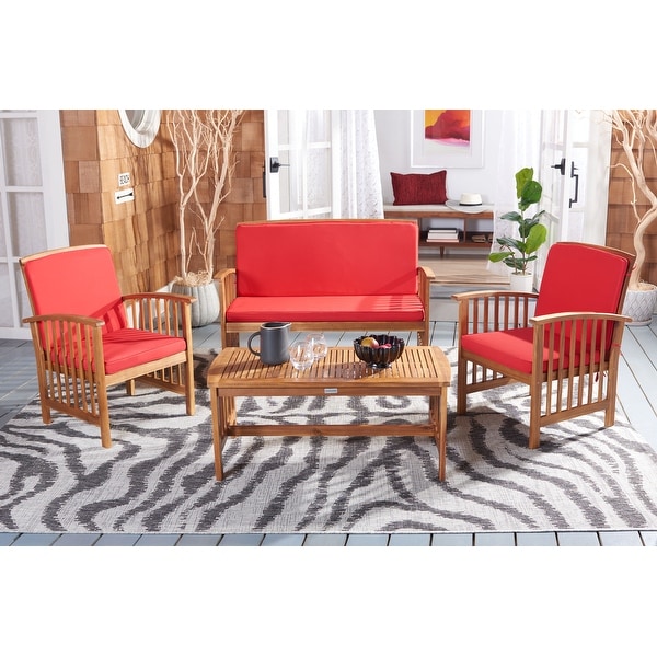 SAFAVIEH Outdoor Rocklin 4piece Conversation Patio Set