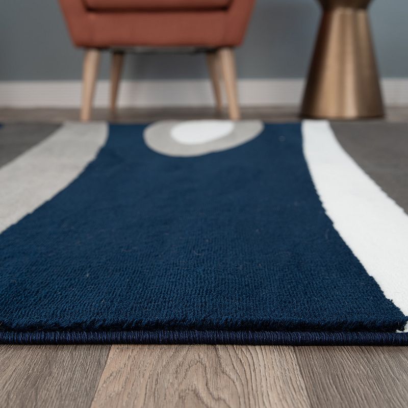 World Rug Gallery Alpine Contemporary Modern Waves Rug