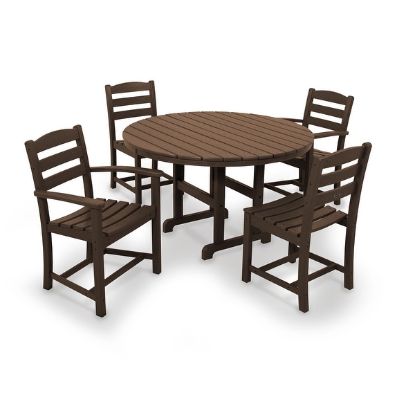 POLYWOOD La Casa Café 5Piece Round Farmhouse Dining Set