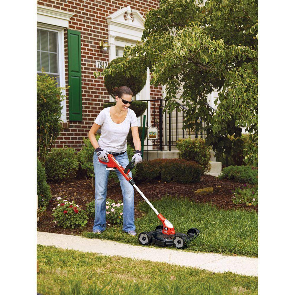 BLACK+DECKER 20V MAX Cordless Battery Powered 3-in-1 String Trimmer Lawn Edger  Lawn Mower Kit with (2) 2Ah Batteries  Charger MTC220