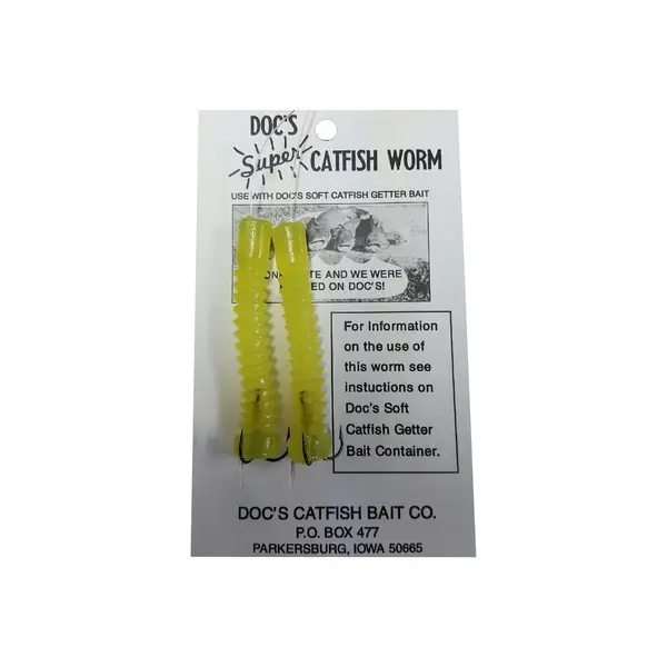 Doc's Catfish Bait Chartruese Super Worms