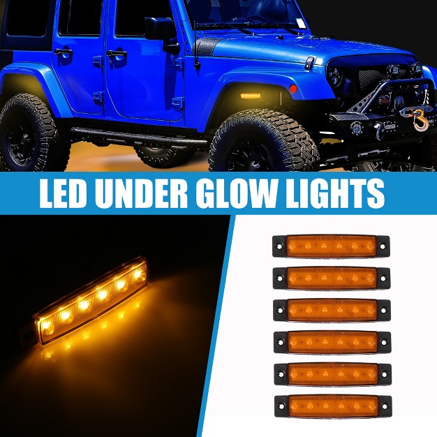 Unique Bargains Waterproof Car Golf Cart Exterior Interior Under Glow Wheel Lights Led 6 Pcs