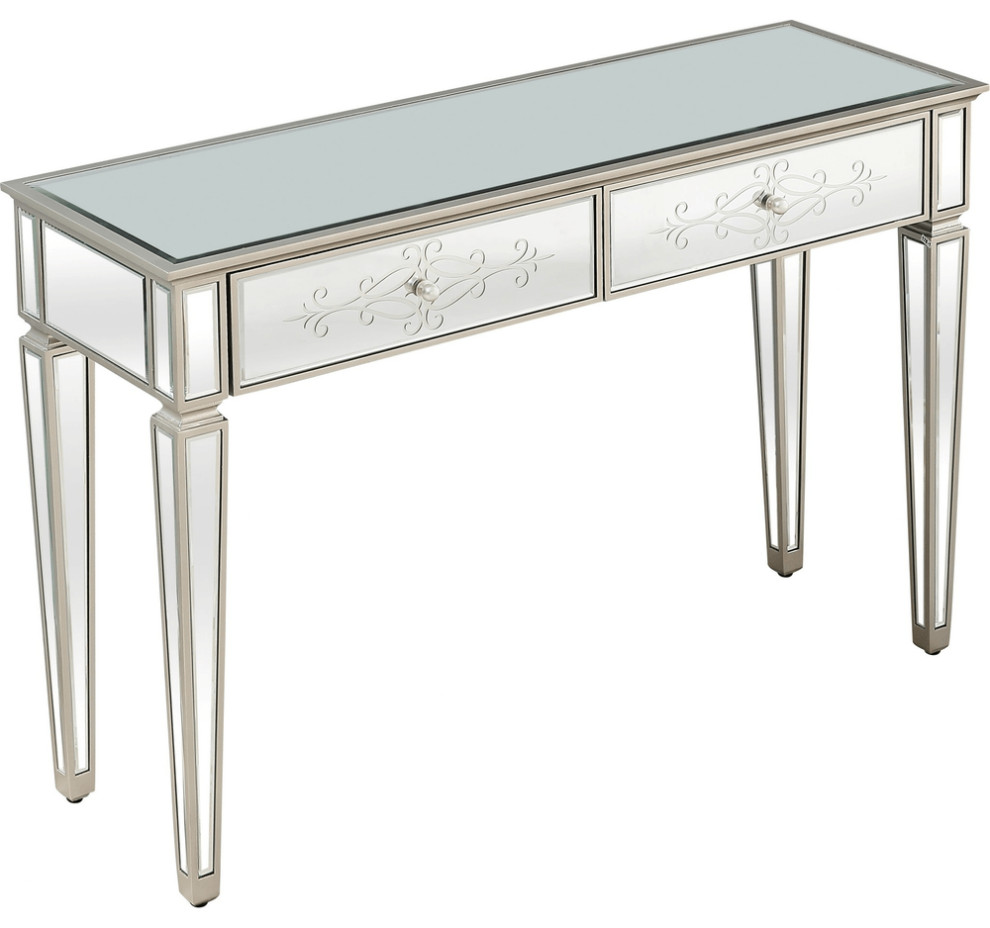 Antiqued Etch Console Table   Transitional   Console Tables   by HomeRoots  Houzz