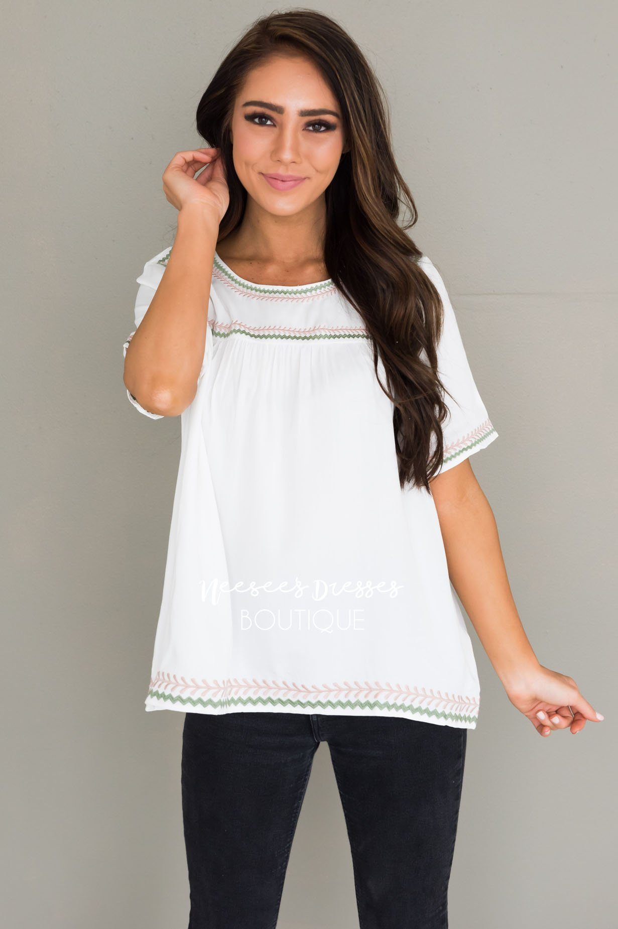 Always Charming Modest Blouse