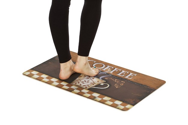 X Cushioned Kitchen Floor Standing Mat vintage Coffee