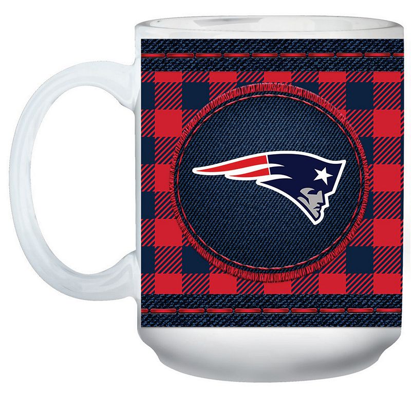 New England Patriots 15oz. Buffalo Plaid Father's Day Mug