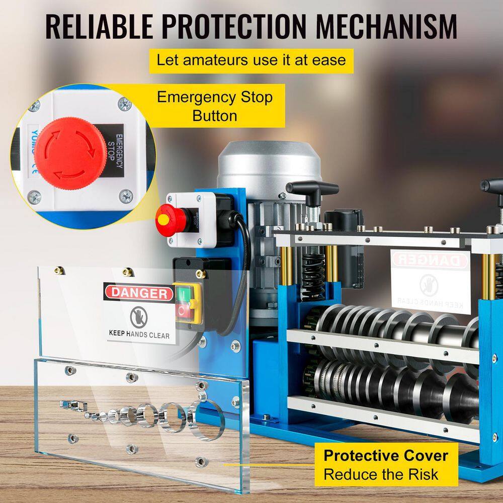 VEVOR Electric Cable Stripping Machine 370-Watt 0.06 in. to 0.15 in. Automatic Wire Stripper with 11 Channels 10 Blades DDBXJTDMC370WTYEYV1