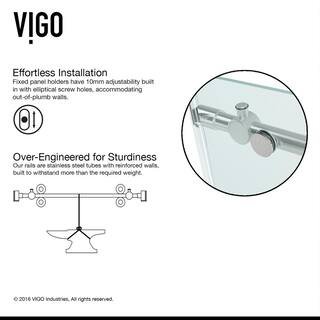 VIGO Winslow 34 in. L x 46 in. W x 74 in. H Frameless Sliding Rectangle Shower Enclosure in Stainless Steel with Clear Glass VG6051STCL48