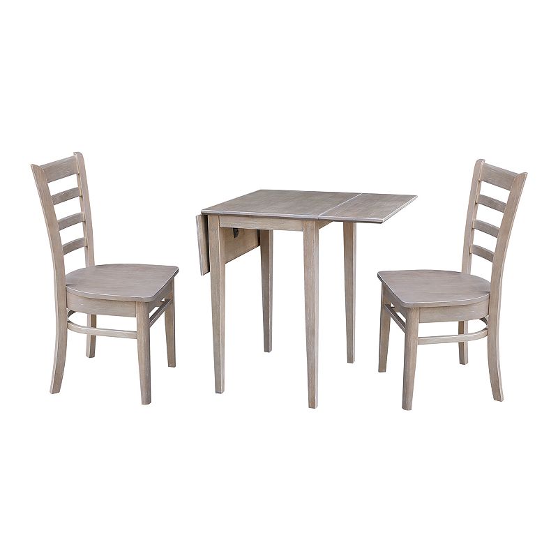 International Concepts Small Dual Drop Leaf Table with Two Chairs