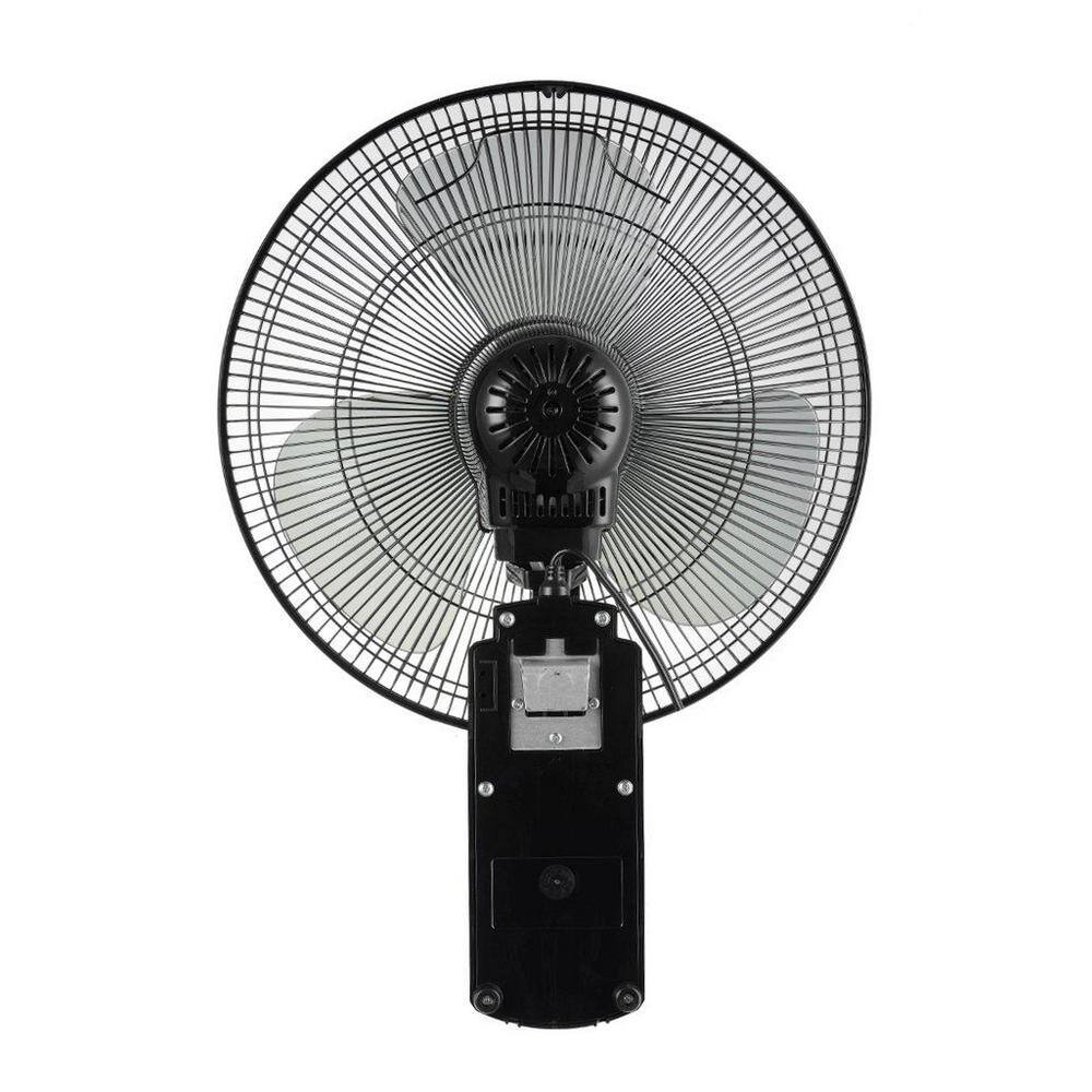 SPT 16 in. Indoor Black Mounted Wall Fan with Remote Control and Mounting Bracket Included SF-16W81B