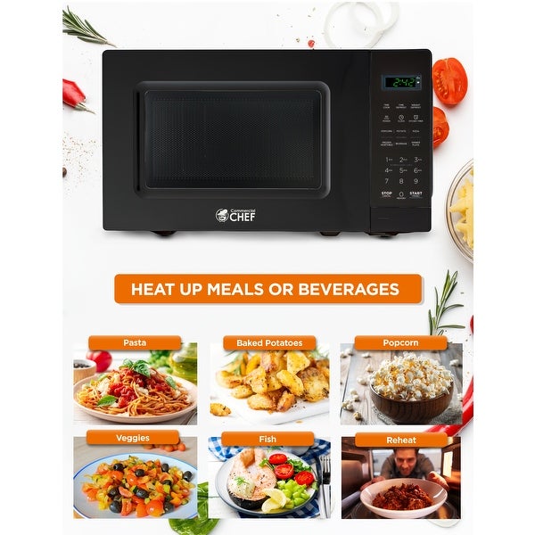 0.7 Cu.Ft Countertop Microwave Oven-Black