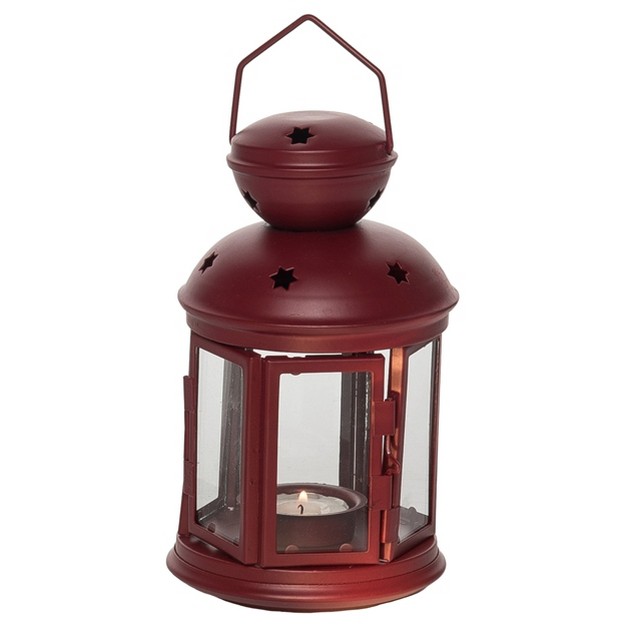 Transpac Metal 7 48 In Red Christmas Rustic And Festive Lantern