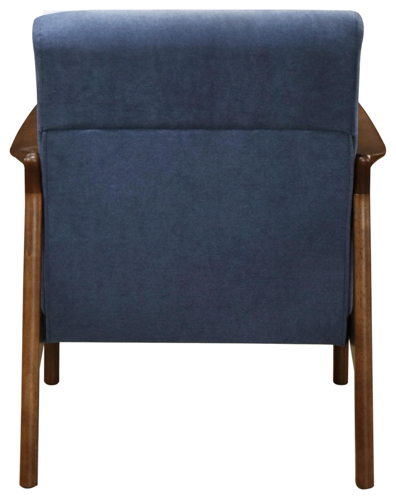 Brysen Arm Chair Dark Walnut Frame  Studio Dark Blue   Midcentury   Armchairs And Accent Chairs   by Virgil Stanis Design  Houzz