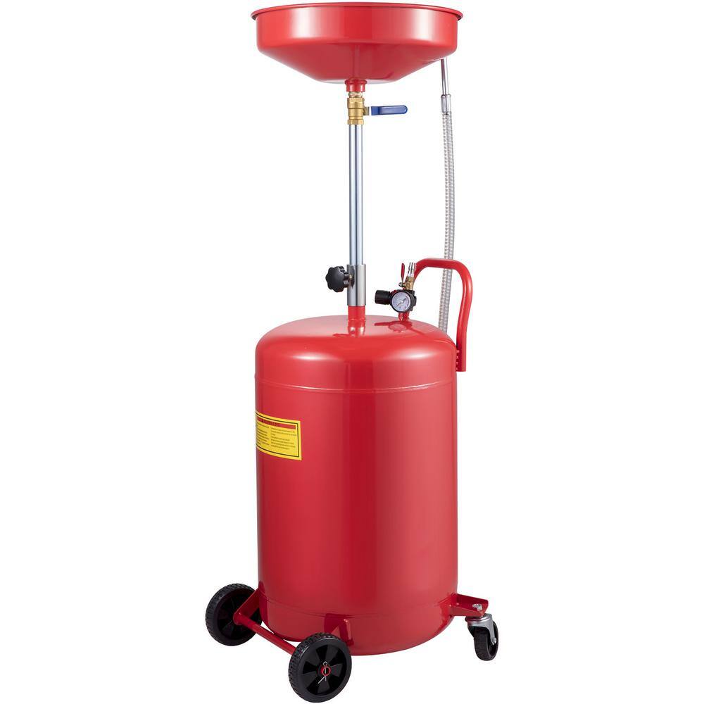 VEVOR Waste Oil Drain Tank 20 Gal. Oil Change Container Air Operated Adjustable Funnel Height with Pressure Regulate Valve QCPJLHDYF20MCYI8JV0